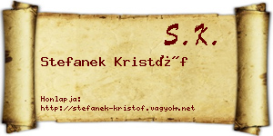 Stefanek Kristóf névjegykártya