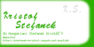 kristof stefanek business card